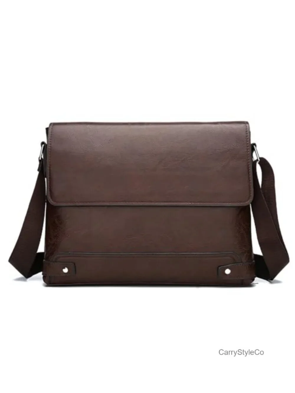 Men's Messenger Bag PU Leather Crossbody Shoulder Bag Adjustable Strap